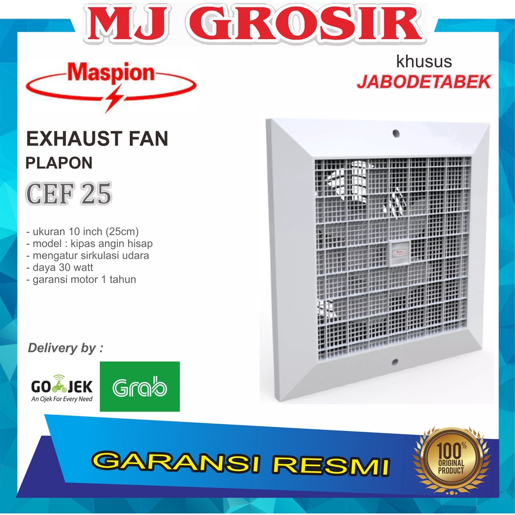 KIPAS ANGIN EXHAUST FAN MASPION CEF 25 10 INCH HISAP PLAPON