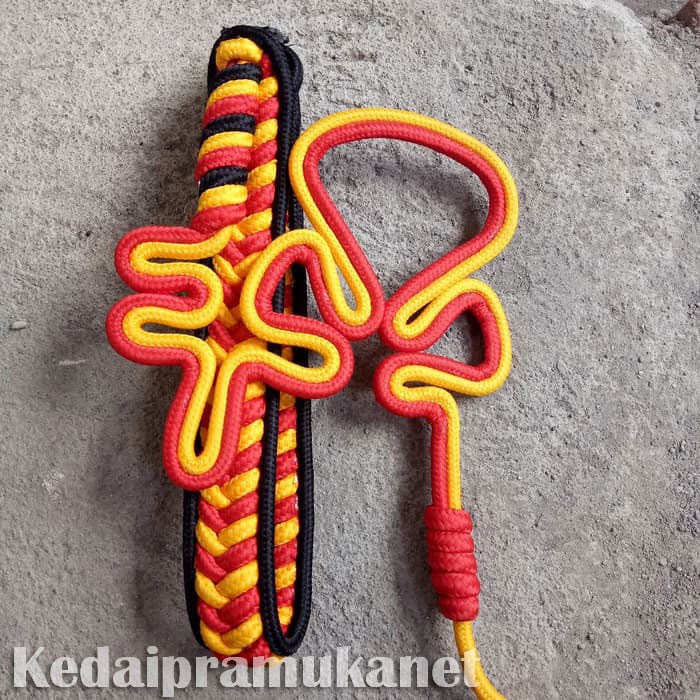 Tali Kur Koor Komando Variasi Pramuka Taruna Kepang Tiga Warna Hitam Kuning Merah