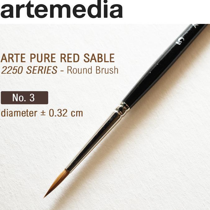 

Populer] Arte Pure Red 2250 Sable Round Brush - 3