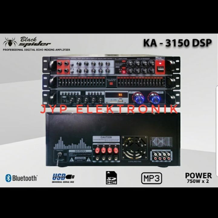 AMPLIFIER KARAOKE BLACK SPIDER KA 3150 DSP / KA 3150DSP