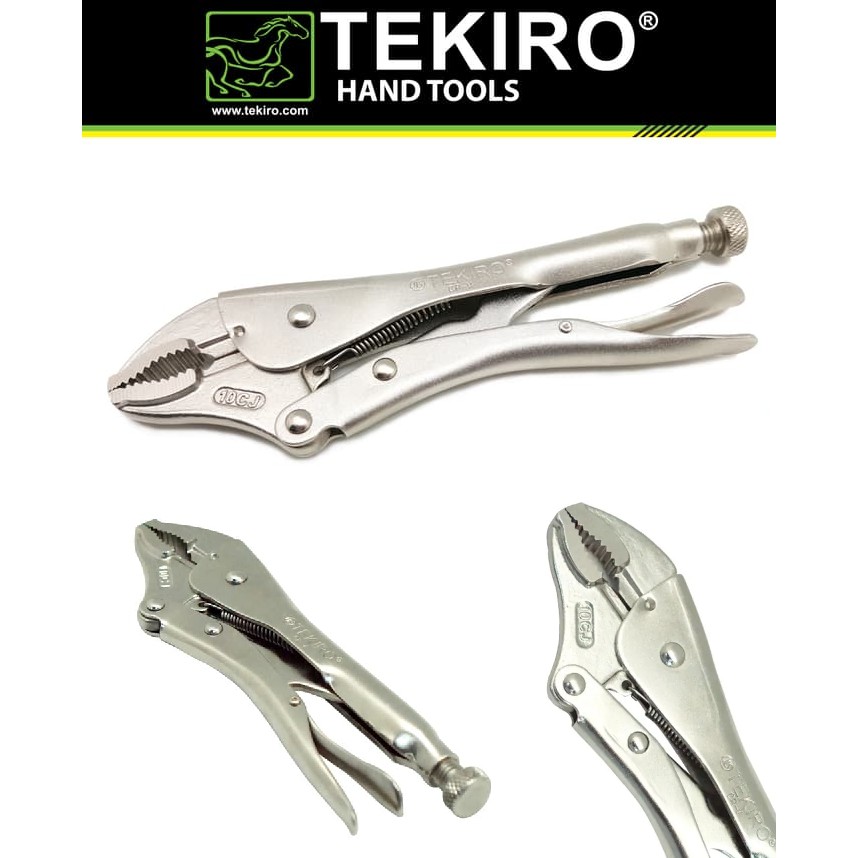 TEKIRO Tang Buaya Bengkok 10 Inch / Locking Grip Pliers Curved 10&quot; Tang Jepit Bengkok Locking 10inch