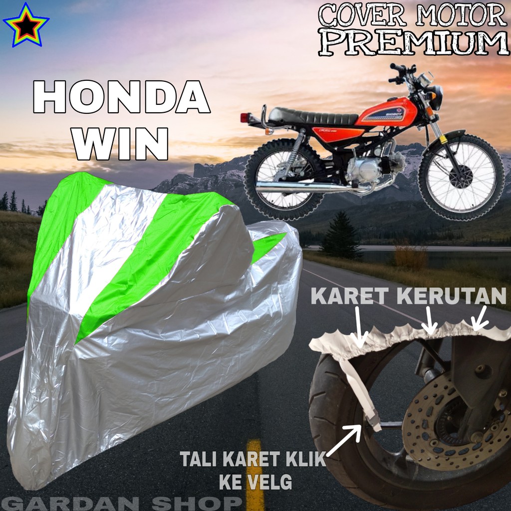 Sarung Motor HONDA WIN Silver HIJAU Body Cover Penutup Pelindung Motor Honda Win PREMIUM