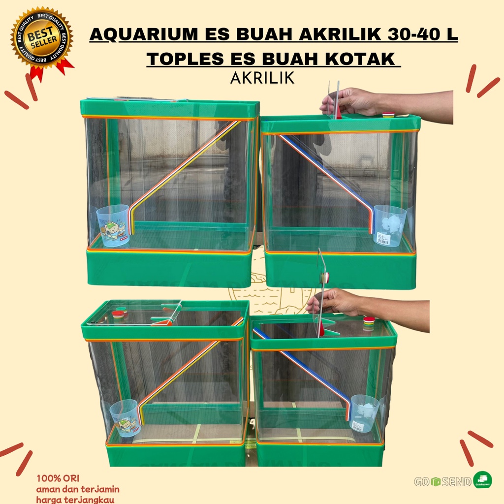 SALE!! AQUARIUM ES BUAH AKRILIK 30-40 L / TOPLES ES BUAH KOTAK + GAYUNG