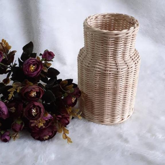 HOT SALE Pot Rattan Kaleng Susu Pot Rotan Vas Bunga HOT SALE Pot Rattan Kaleng Susu Pot Rotan Vas Bunga