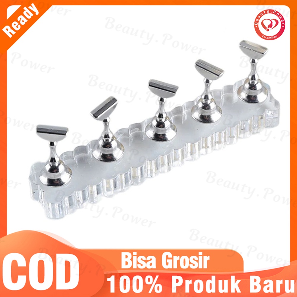 5Pcs Stand Display Kuku Bentuk Magnetik Bahan Metal Untuk Latihan Nail Art