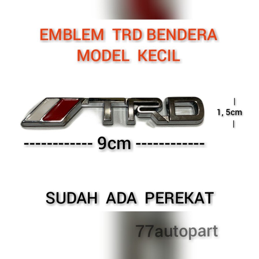 emblem trd bendera kecil chrome