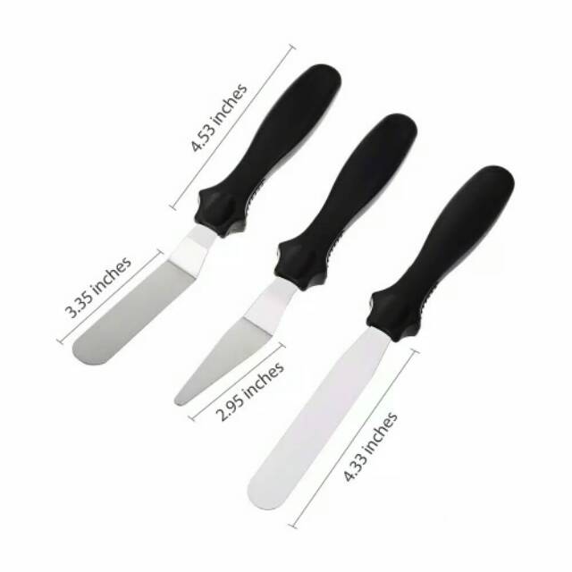 Spatula Set Pisau Hias Kue 3 in 1