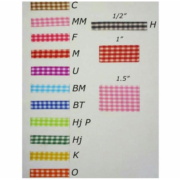 

Promo Pita Kotak 0.5 Inch pita gingham 1/2 INCH SETENGAH inch
