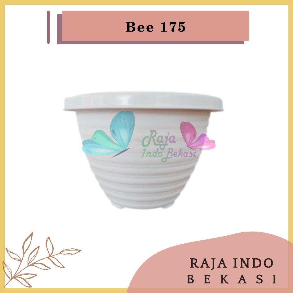 Pot Bunga P-Bee 175 Taiwan Plastik 17cm Putih / Pot Tanaman / Pot Plastik / Pot Kaktus