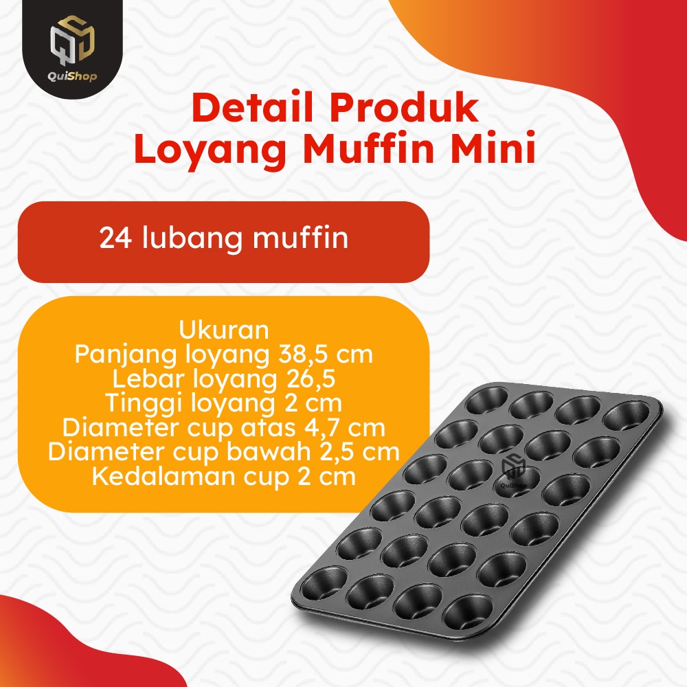 Cetakan Kue Loyang Mini Muffin Teflon Cupcakes Cupcake 24 Round Flat Cups Black Peralatan Dapur Premium Termurah