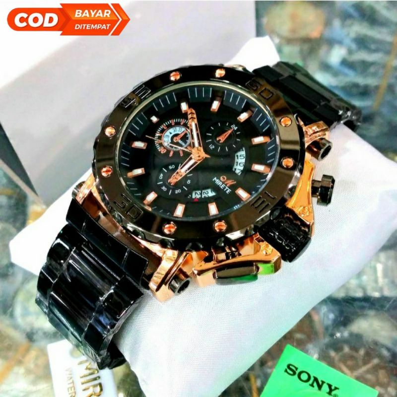 Jam Tangan Pria Mirete Original | Water Resistant | Tanggal Aktif  | Jam Tangan Cowok Mirete