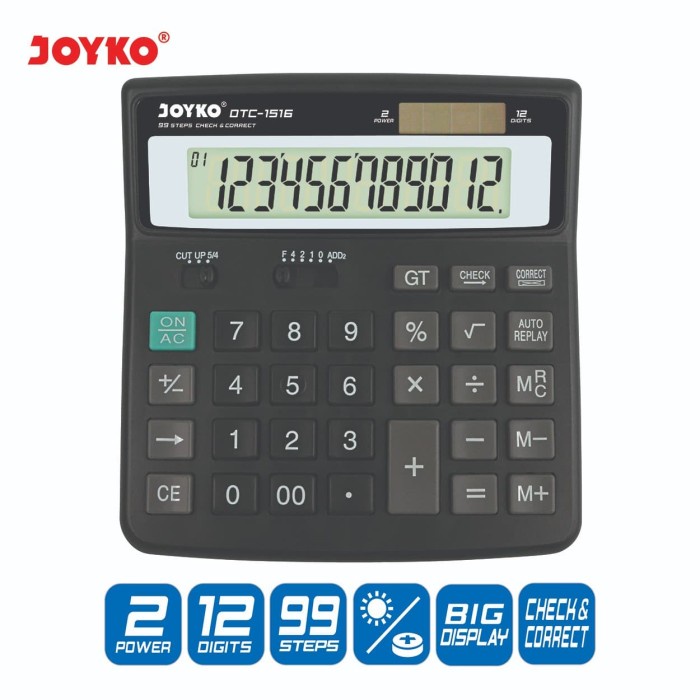 

Calculator / Kalkulator Joyko Dtc-1516 / 12 Digits / Check Correct