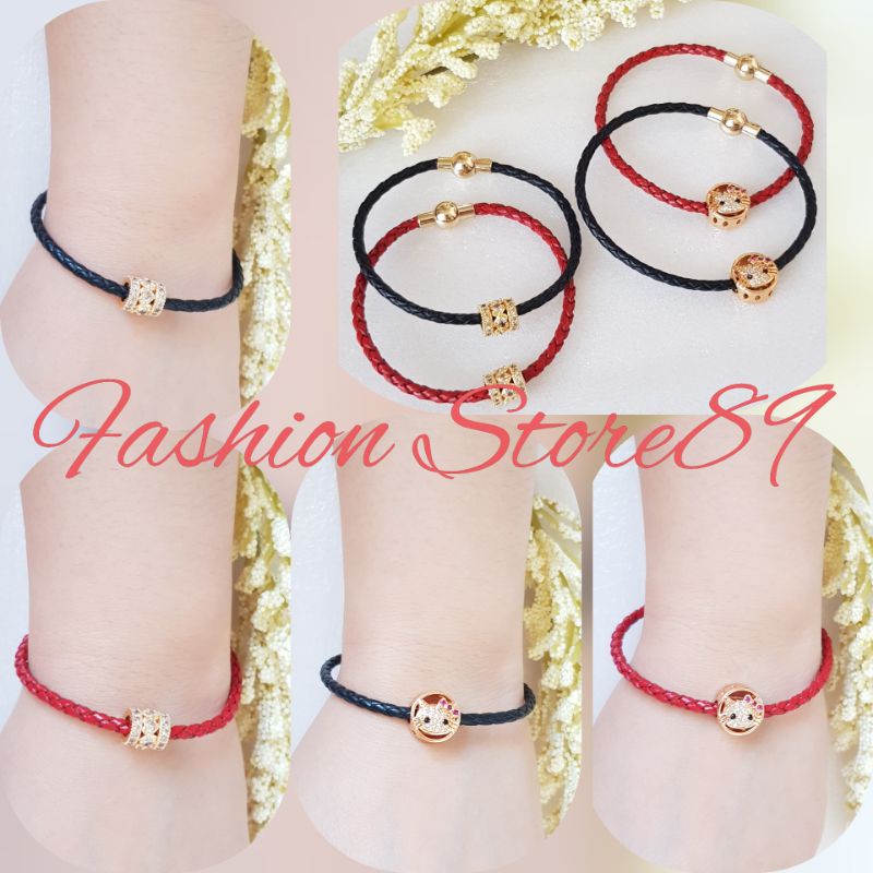 Ready Gelang Magnet kulit gelang kulit charm gelang magnet charm huruf liontin charm