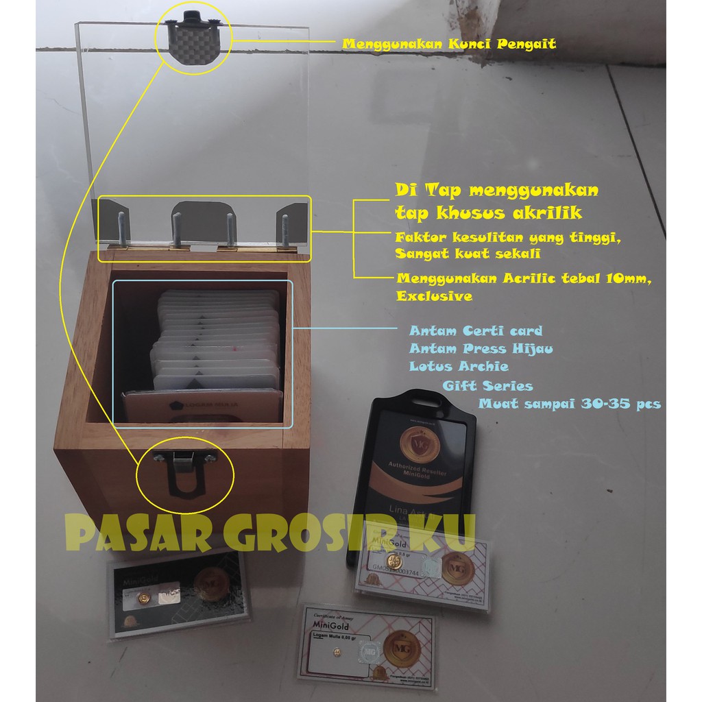 Emas ANTAM 1 gram Certieye 1gr 2020 Kotak Penyimpanan LM Antam kotak Kayu Akrilic Jumbo Exclusive