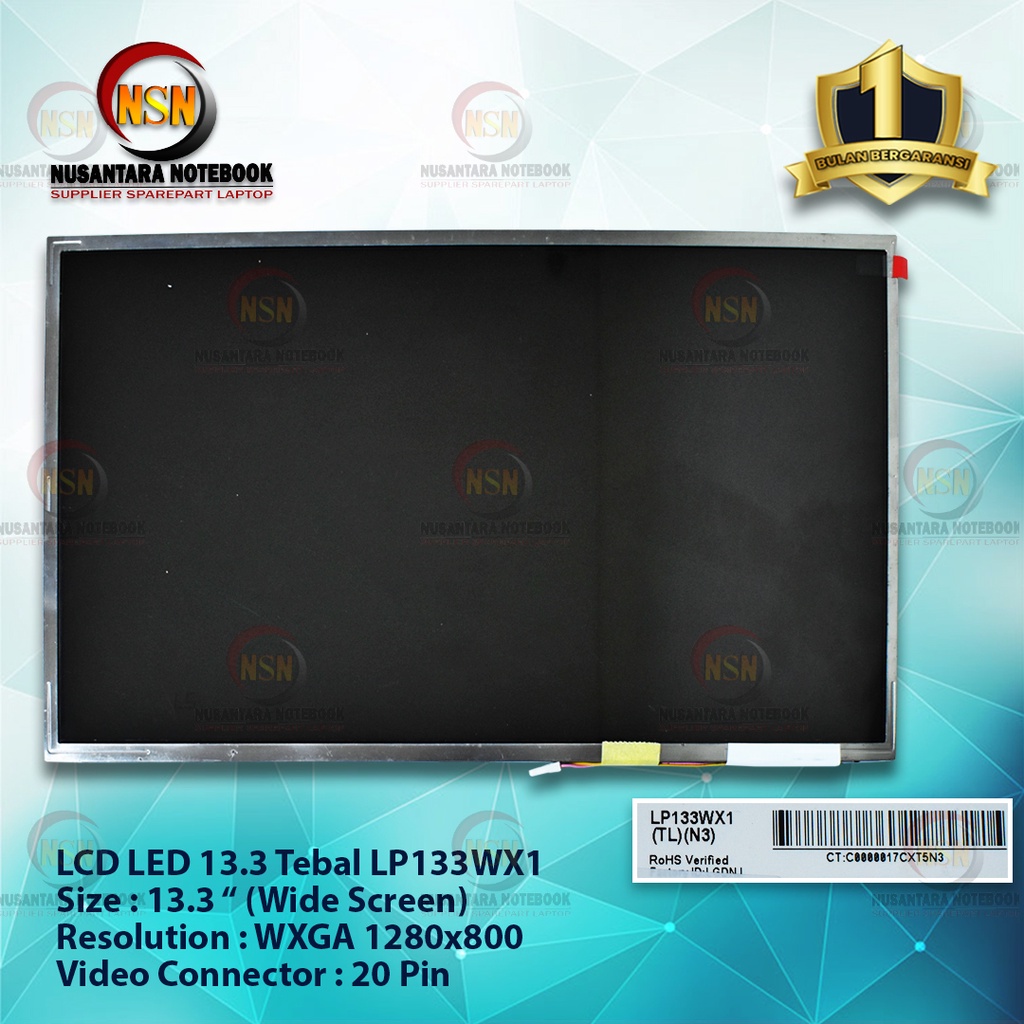 LED LCD Layar 13.3 tebal for Laptop Toshiba L630 L635 L735 L730 C630