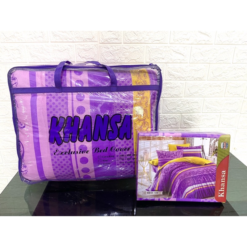 Bedcover set sprei uk 180x200cm khansa (bedcover+sprei)