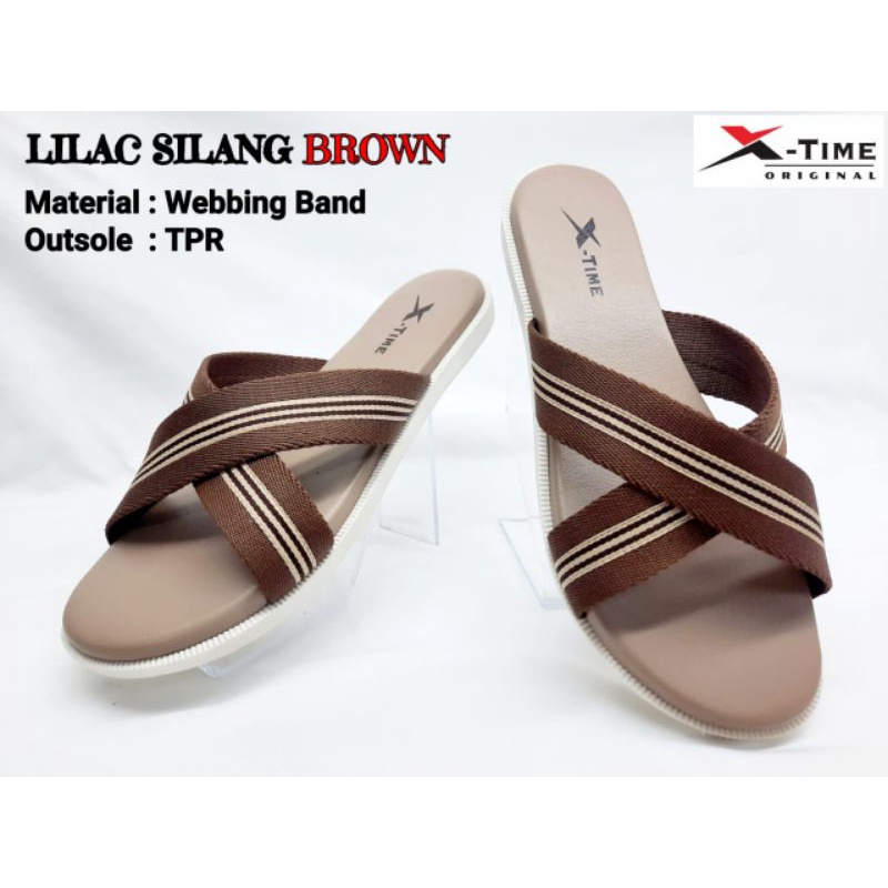 Grosir 10 Pasang Sandal Wanita Xtime Lilac Silang (size bebas)