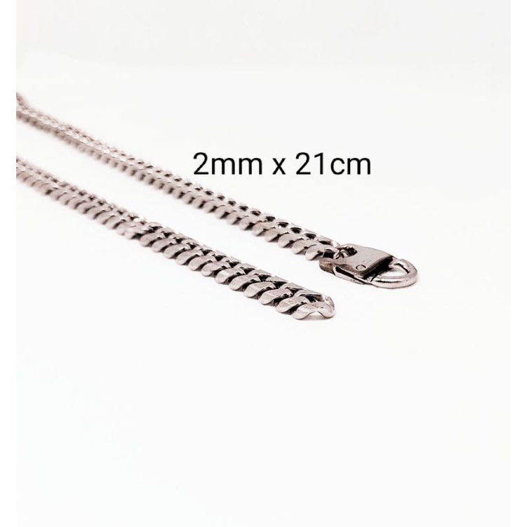 gelang rantai baja putih anti karaat/gelang pria