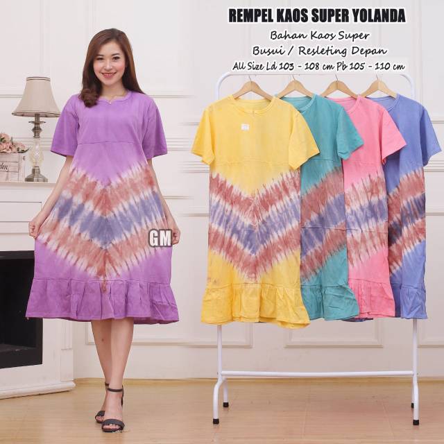 DASTER KAOS RUFFLE BUSUI RESLETING DEPAN MOTIF TYE DYE