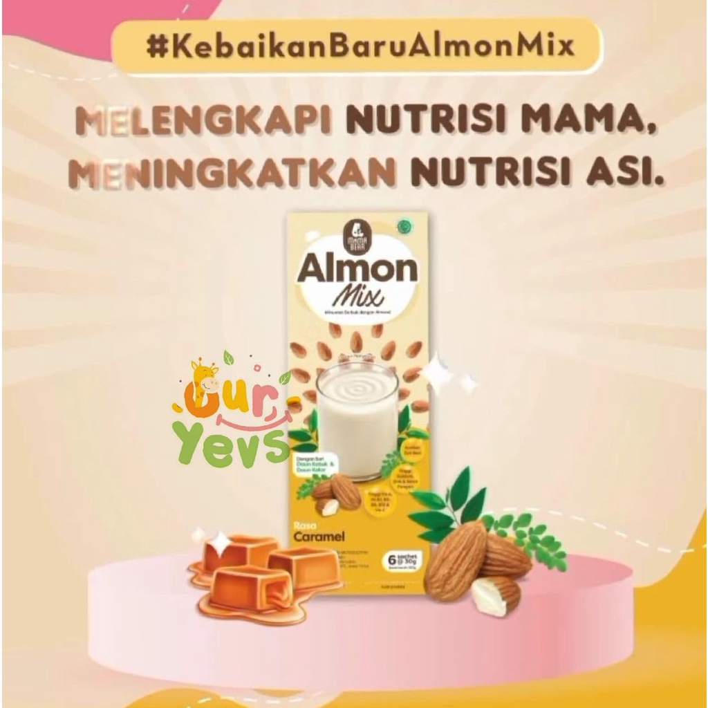 Mama Bear Almon Mix NEW FORMULA CARAMEL / Almonmix mamabear / mama bear almond/ ASI Booster / Pelancar ASI