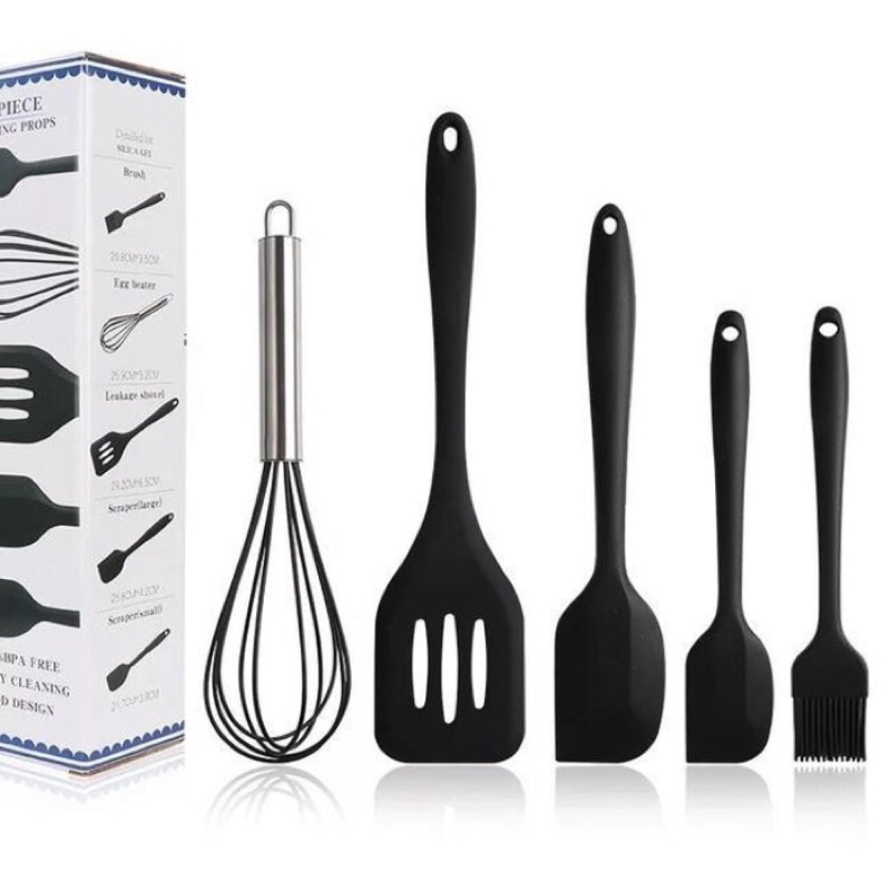 5 IN 1 SET Silicone Kitchen Utensil 970 Spatula Cooking BPA-Free