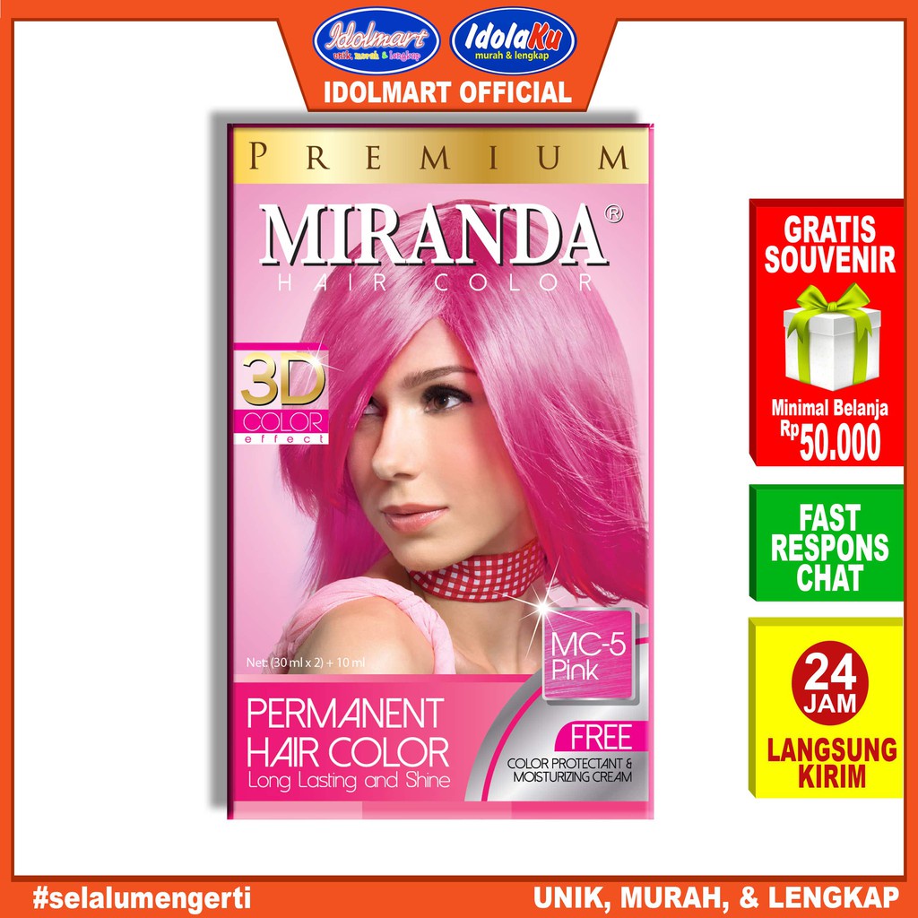 IDOLAKU Miranda Hair Color (Cat Rambut Permanen) MC5 Pink 30ml