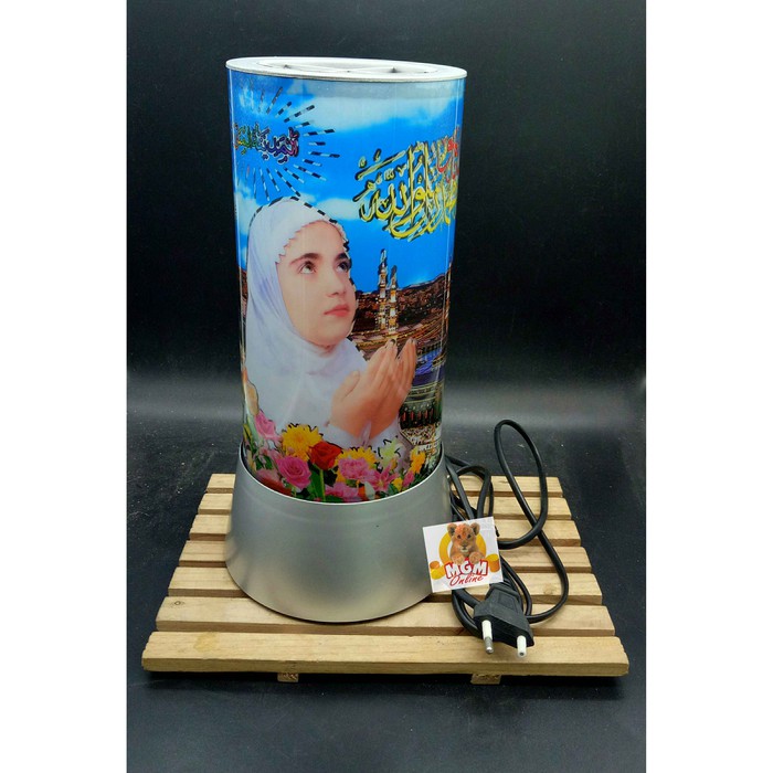 Lampu mutar 3D Mekkah / lampu Meja Rohani 3 Dimensi T25cm x 12 Mekkah