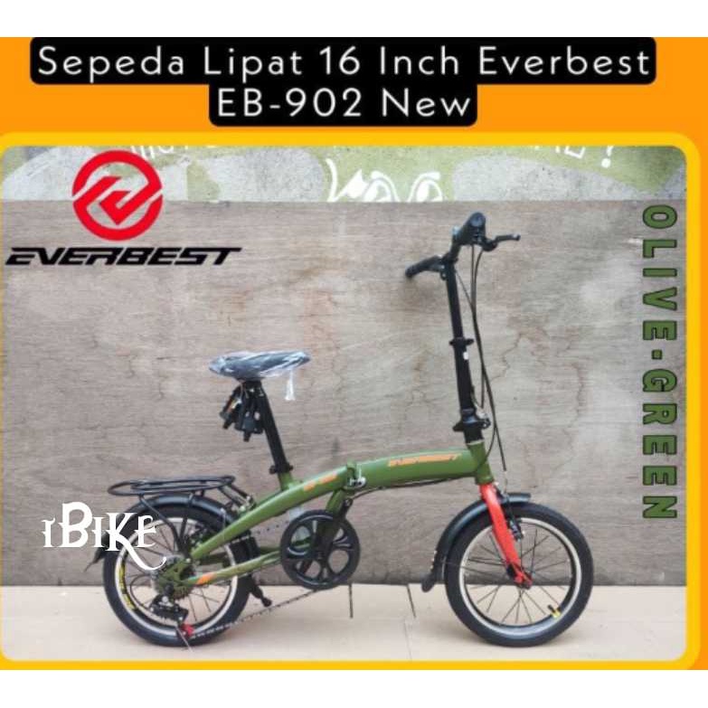 Sepeda Lipat 16 Inch EVERBEST EB-902 New Steel Hi-Ten 7 Speed