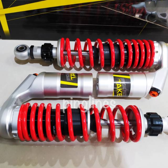 Variasi motor shockbreaker skok Takegawa JP018 ukuran 32 per merah tabung silver