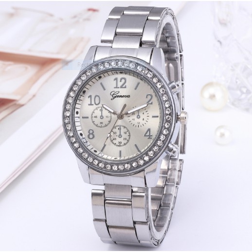 Jam Tangan Wanita Geneva Diamond Stainless