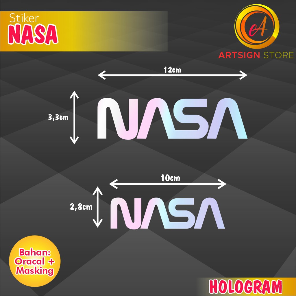 

Stiker NASA Cutting / Sticker NASA Text Hologram/ Stiker Cutting