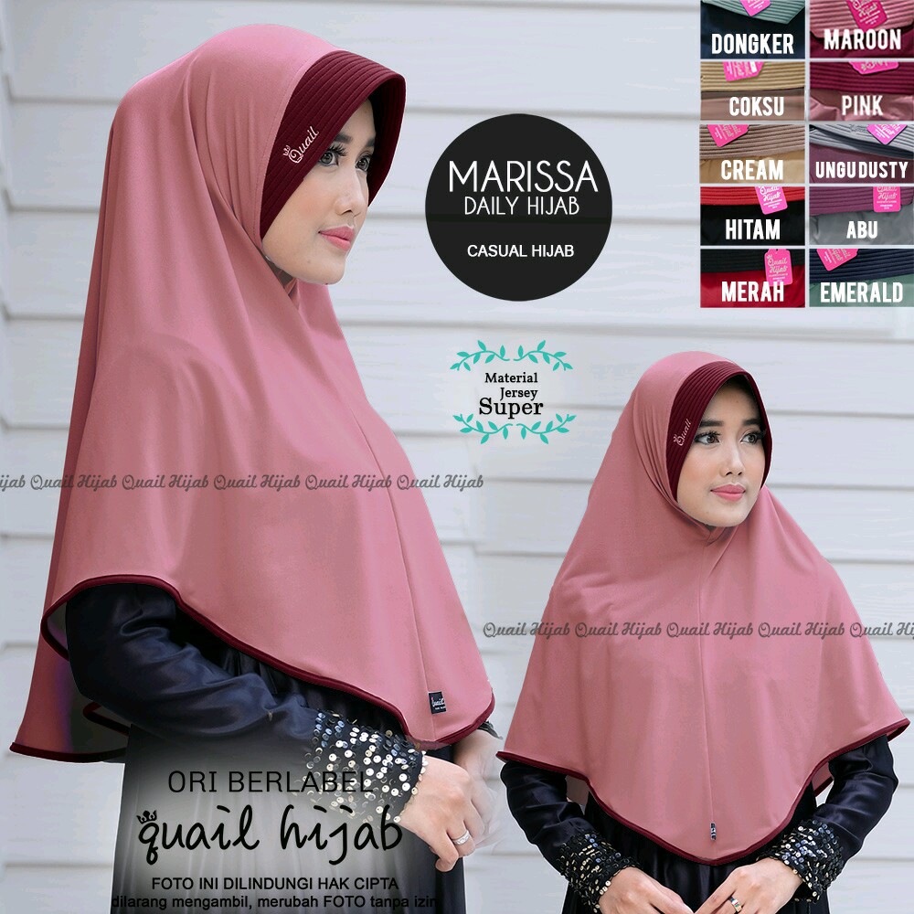 PROMO QUAIL | Marissa Hijab | JILBAB KHIMAR SYARI INSTANT BERGO PET ANTEM KERUDUNG by Quail Hijab