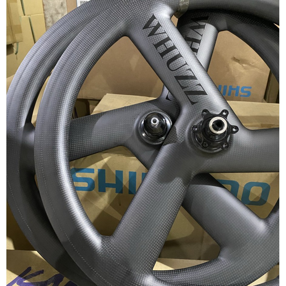 Wheelset Whuzz Carbon 3 Spoke 22 inch atau 20 451 Discbrake