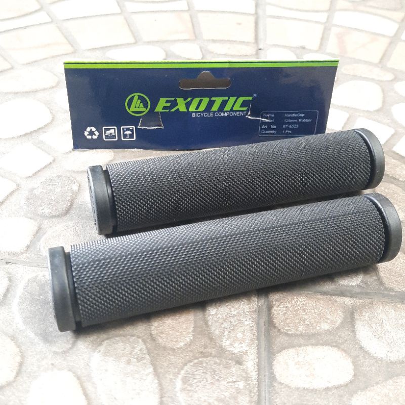 GRIP - HANFLAT- HAND GRIP SEPEDA MTB EXOTIC HITAM KARET 523