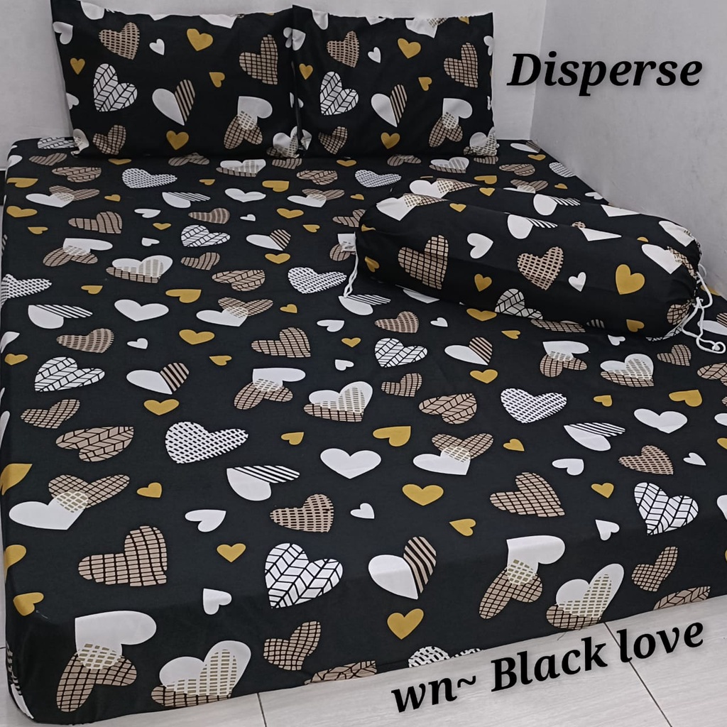 SPREI MOTIF SWEETY LOVE UNGU MURAH BERKUALITAS SET SARBAN SARGUL