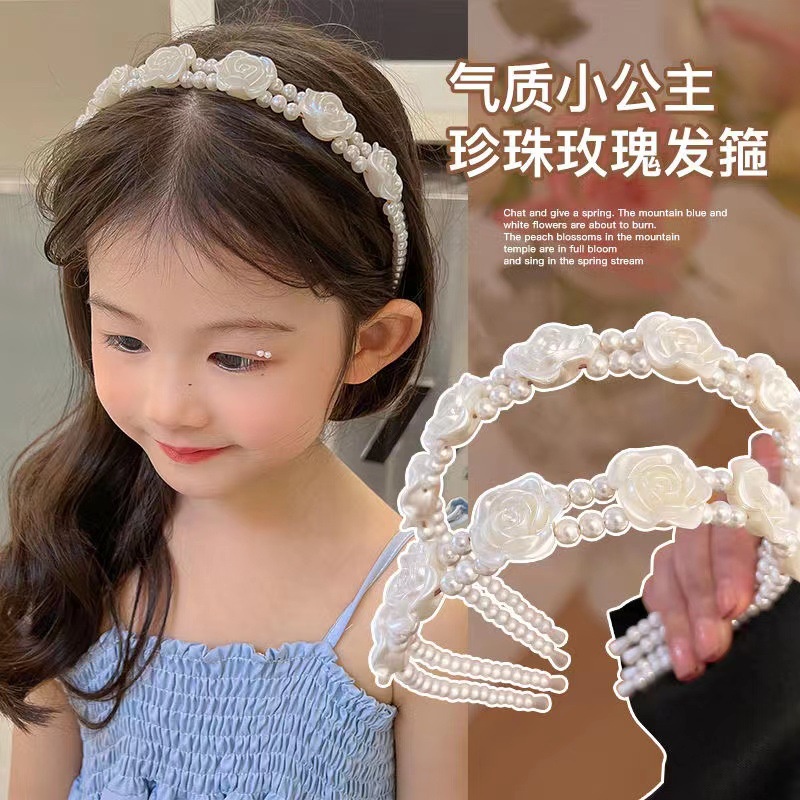 Headband Kristal Mutiara Bentuk Bunga Gaya Korea Untuk Wanita