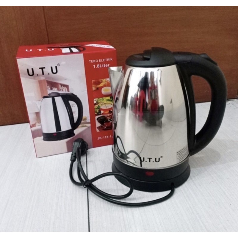 UTU KETTLE AIR JK-118 / TEKO LISTRIK / CERET LISTRIK / TEKO AIR (STAINLESS STEEL)