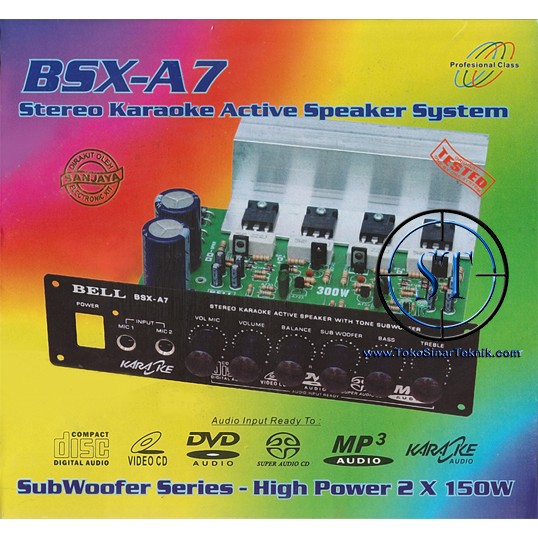 Kit Echo BSX-A7 +Socket 2 Mic +Amplifier 2 x 150 W ( 300W RMS ) BSX A7  Plus Potenisio Panel Bell