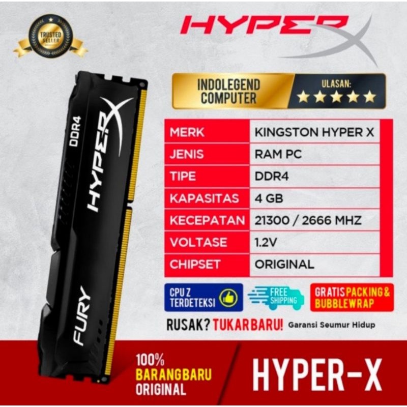 RAM HYPER X DDR4 4GB PC2666