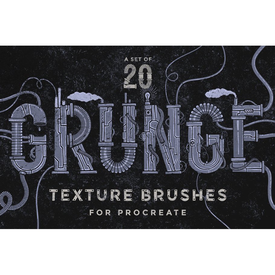 Procreate Brush - A Set of 20 Grunge Texture Brushes