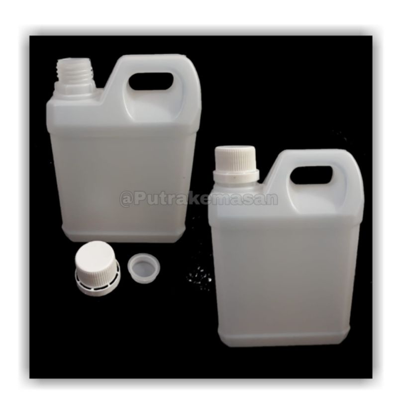 Jerigen 1liter pendek HDPE| Jerigen bening 1000ml Tutup segel