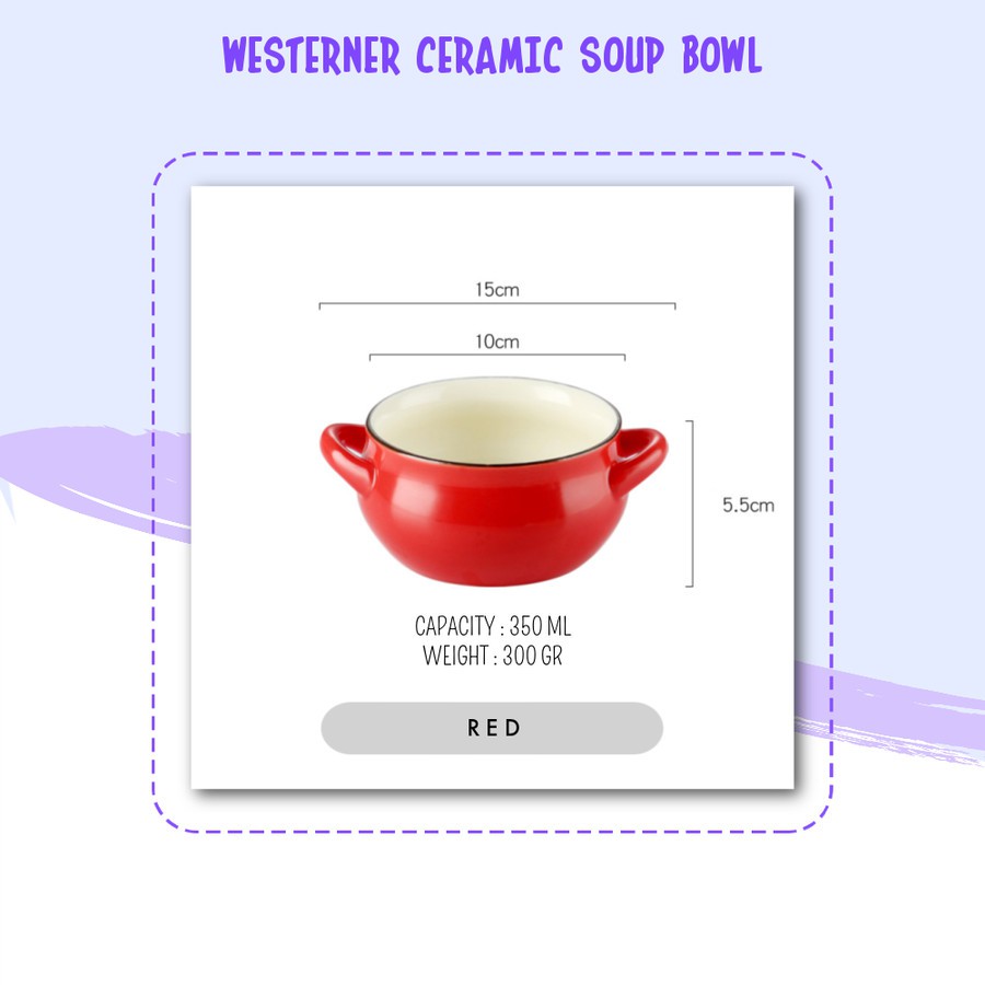 Westerner Ceramic Soup bowl / mangkok sop / mangkok ceramic / mangkok kuah / mangkok makan