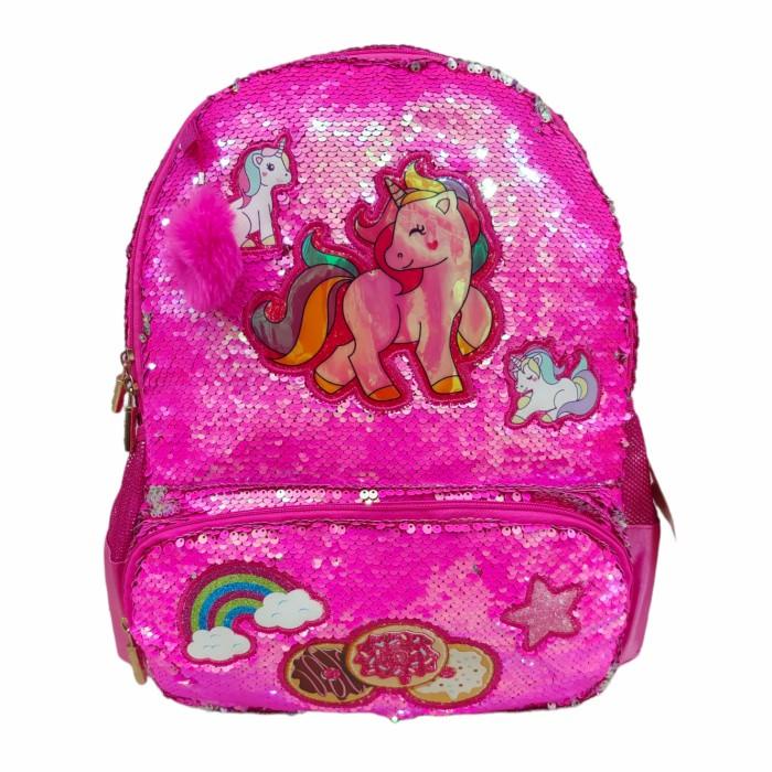 Tas Sekolah Anak Sd Sequin Unicorn Hsd