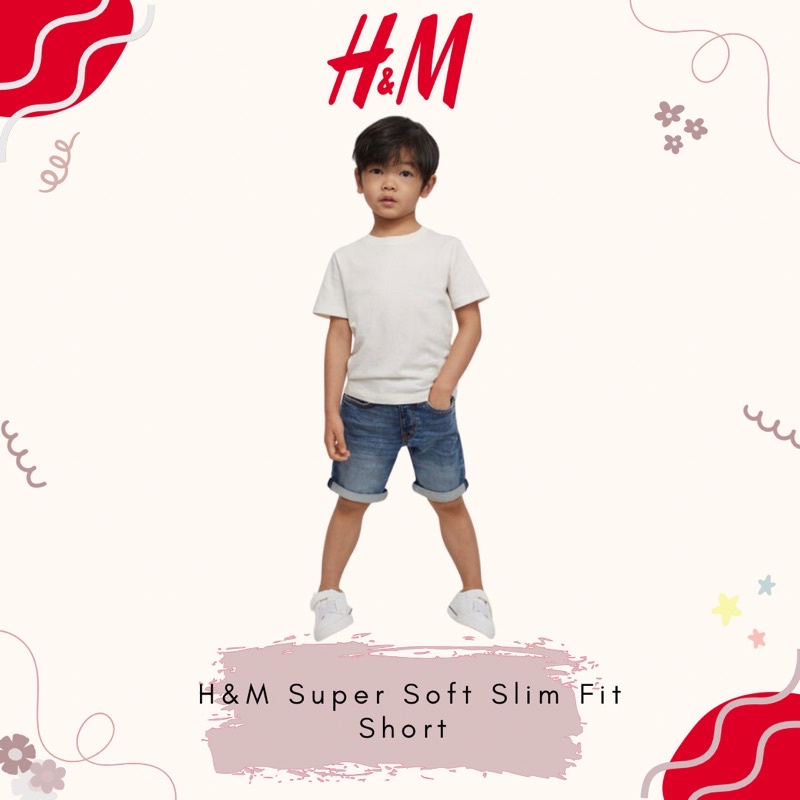 H&M Super Soft Slim Fit Shorts / H&M Kids Original / Celana Pendek Anak / Celana Jeans Pendek