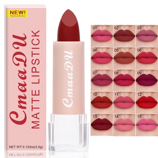 CMAADU Matte Lipstik 15 Matte Waterproof Lipstick Long Lasting Berfungsi Membuat Bibir Lebih Berwarna Dan Terlihat Menarik  XX021