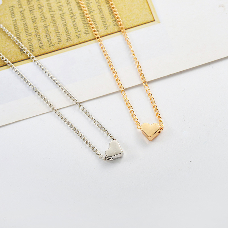 YEEZII Kalung Choker Rantai Liontin Hati Warna Emas Dapat Disesuaikan Gaya Korea Untuk Wanita