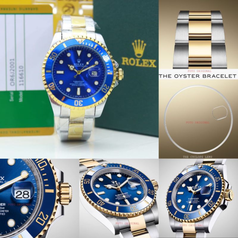 Jam Tangan Pria Rolex Oyster  Perpetual Date SubMariner 45mm Clone Super