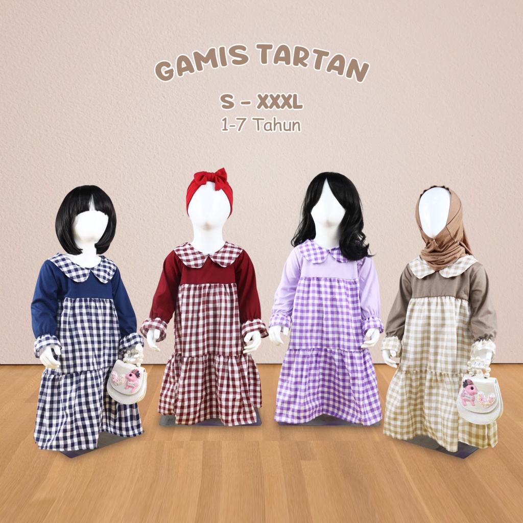 Eons- GAMIS TARTAN /GAMIS TARTAN / DRESS ANAK PEREMPUAN