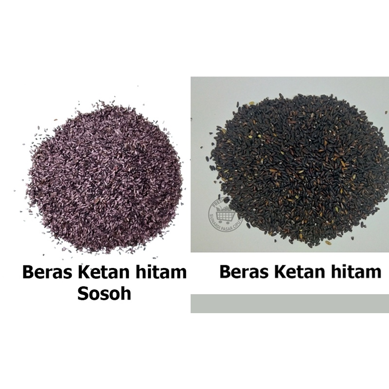 Beras Ketan hitam &amp; ketan hitam sosoh per 1/2 liter ±380gram