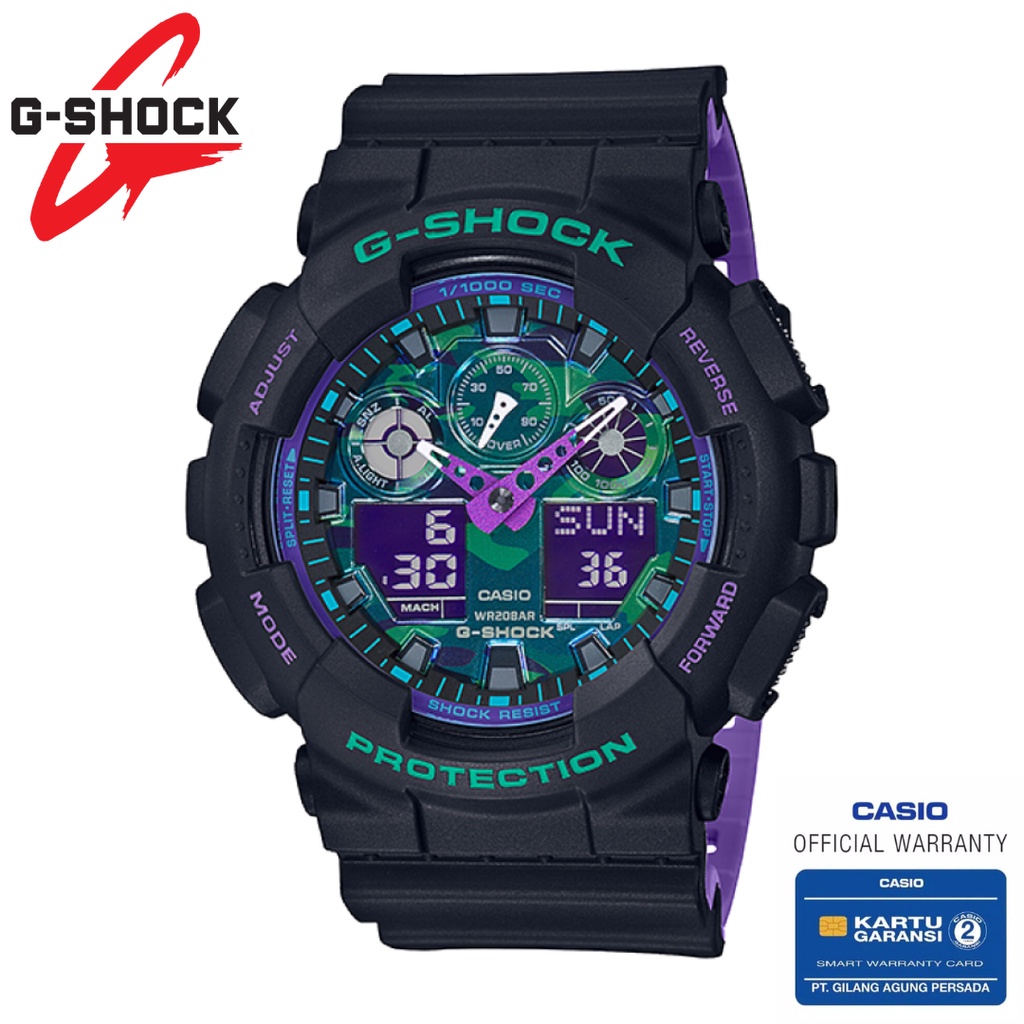 Casio G-Shock Original GA-100BL-1ADR 90'S BLUE AND PURPLE ACCENT SERIES